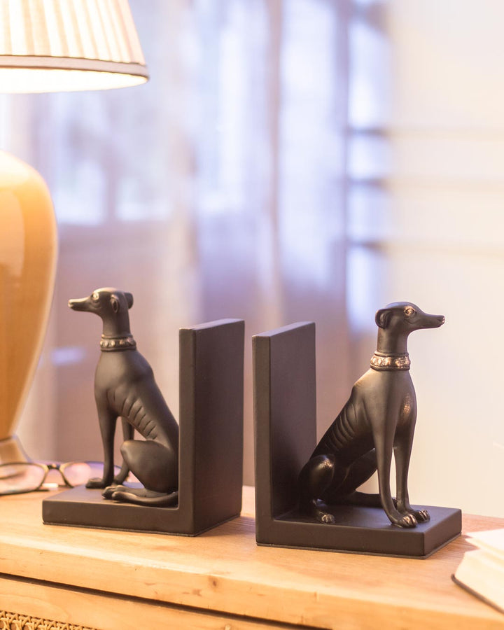 Wachhund Buchstützen Set - Schwarz