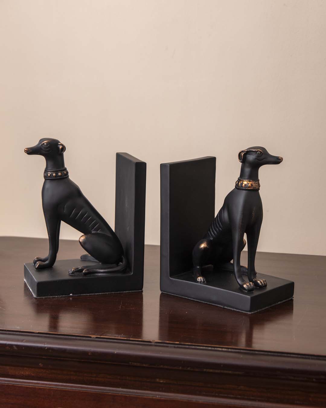 Wachhund Buchstützen Set - Schwarz