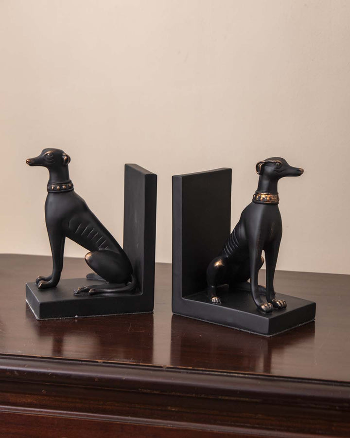 Wachhund Buchstützen Set - Schwarz