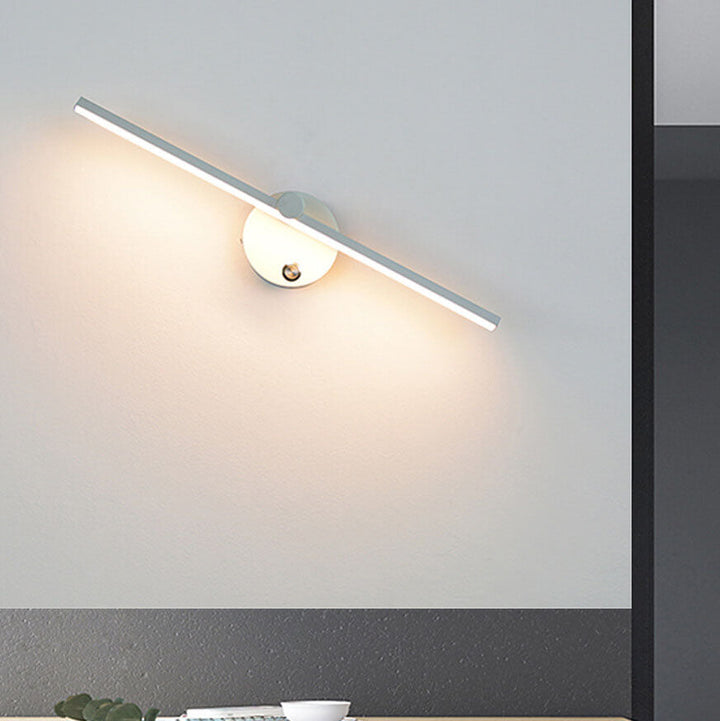 Nordic Minimalist Aluminium Lange Stangen Schalter LED Spiegel Wandlampenleuchte