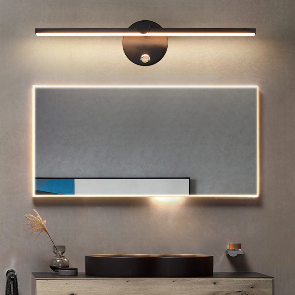Nordic Minimalist Aluminium Lange Stangen Schalter LED Spiegel Wandlampenleuchte
