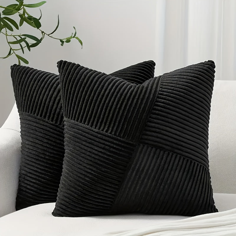 Kissenset | Boho-Stil | Weicher Cord | 2 Stück, 45×45 cm, 50x50 cm