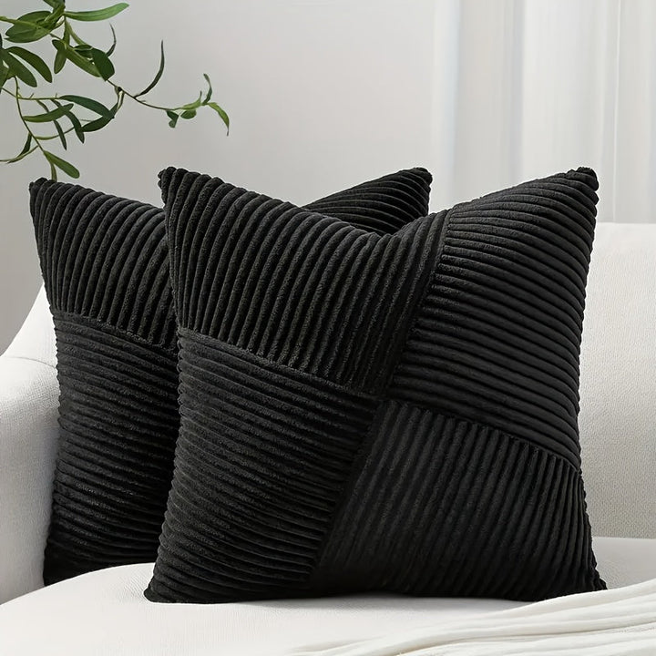 Kissenset | Boho-Stil | Weicher Cord | 2 Stück, 45×45 cm, 50x50 cm
