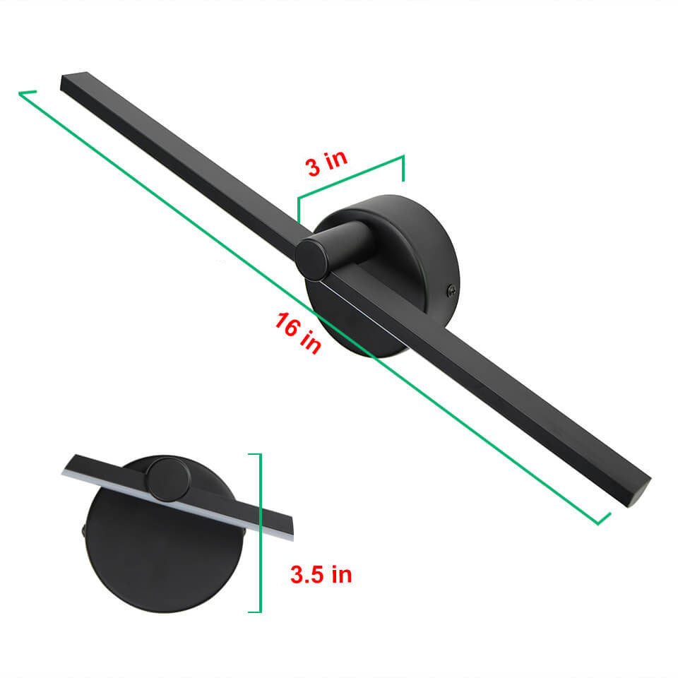 Nordic Minimalist Aluminium Lange Stangen Schalter LED Spiegel Wandlampenleuchte