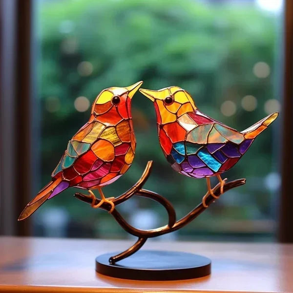 AvianElegance Vögel aus farbigem Glas für ein elegantes Interior Design