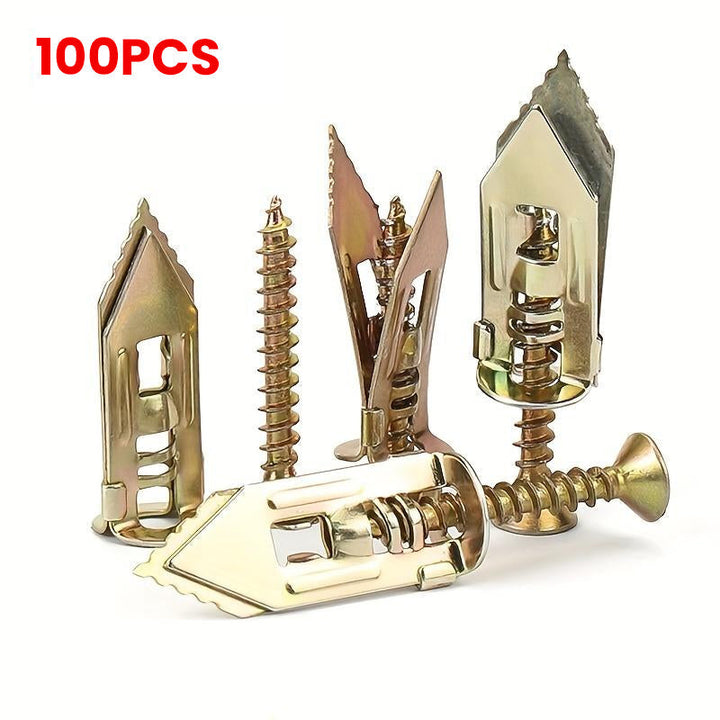 Trockenbau Erweiterungsanker + Hochfeste Zinkschrauben Kit (Packung von 100)