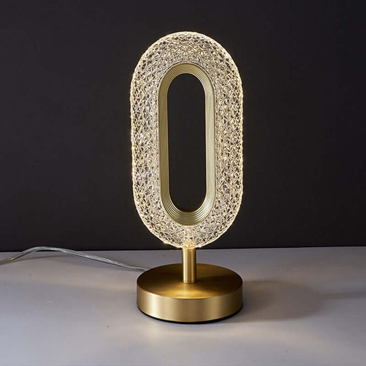 Acryl Tischlampe mit LED Kristalllicht