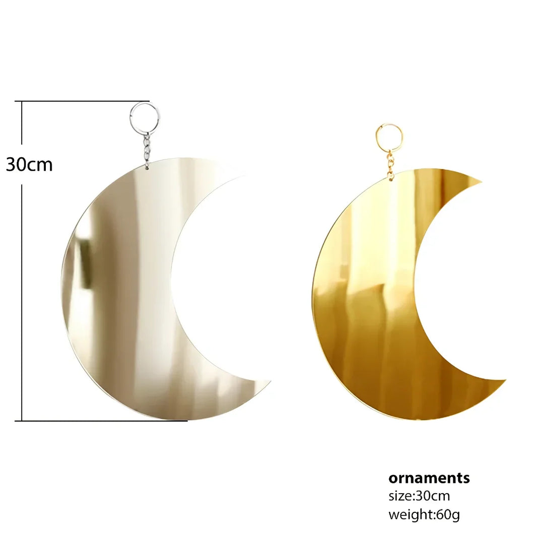Gold Moon Spiegel Acryl Hängender Dekorativer Wandspiegel