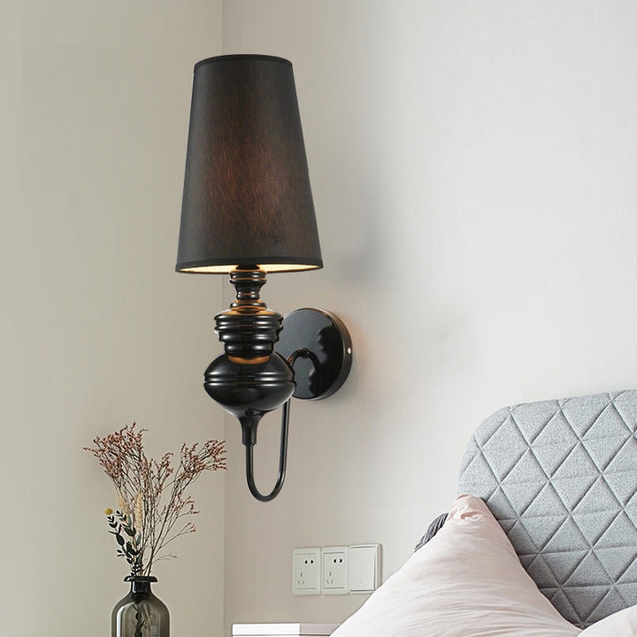 Z tapered Wand sconce Beleuchtung Zeitgenössischer Stoff Weiß/Schwarz/Silber LED Sconce Licht, 6"/8"/10" Durchmesser