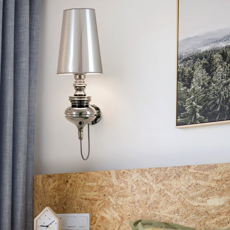 Z tapered Wand sconce Beleuchtung Zeitgenössischer Stoff Weiß/Schwarz/Silber LED Sconce Licht, 6"/8"/10" Durchmesser