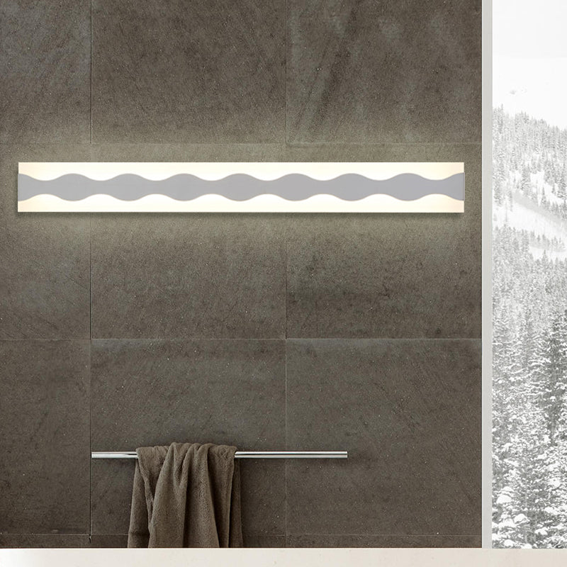 LED-Badezimmerspiegelbeleuchtung mit Wellen-Acrylschirm Weiße Wandschale