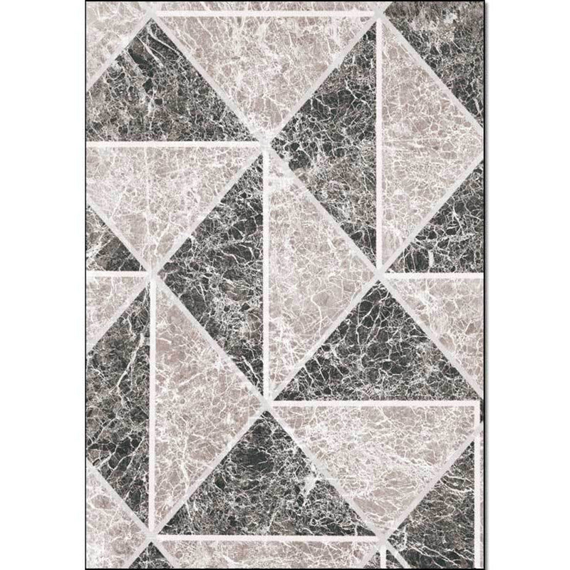 Grau Neuheit Teppich Polyester geometrisches Muster Teppich waschbar rutschfeste Rückseite Teppich für Wohnzimmer