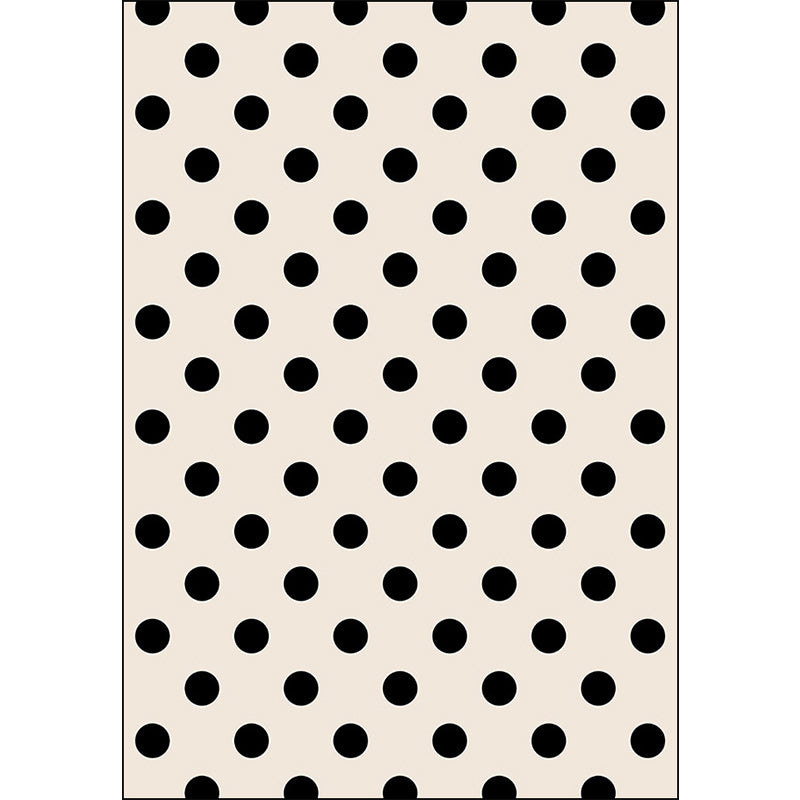 Moderner Wohnzimmerteppich im elfenbeinfarbenen Polka-Dot-Muster Teppich Polyester maschinenwaschbar haustierfreundlicher Teppichbereich
