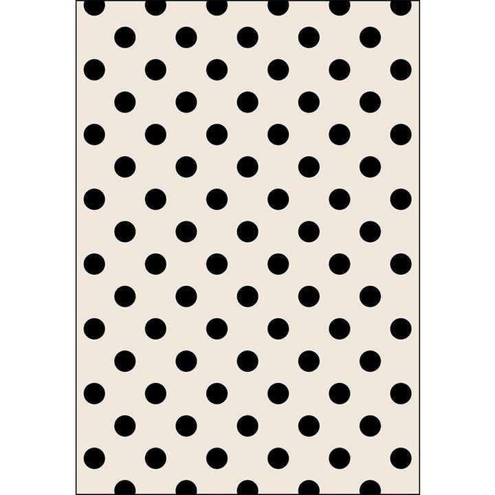 Moderner Wohnzimmerteppich im elfenbeinfarbenen Polka-Dot-Muster Teppich Polyester maschinenwaschbar haustierfreundlicher Teppichbereich