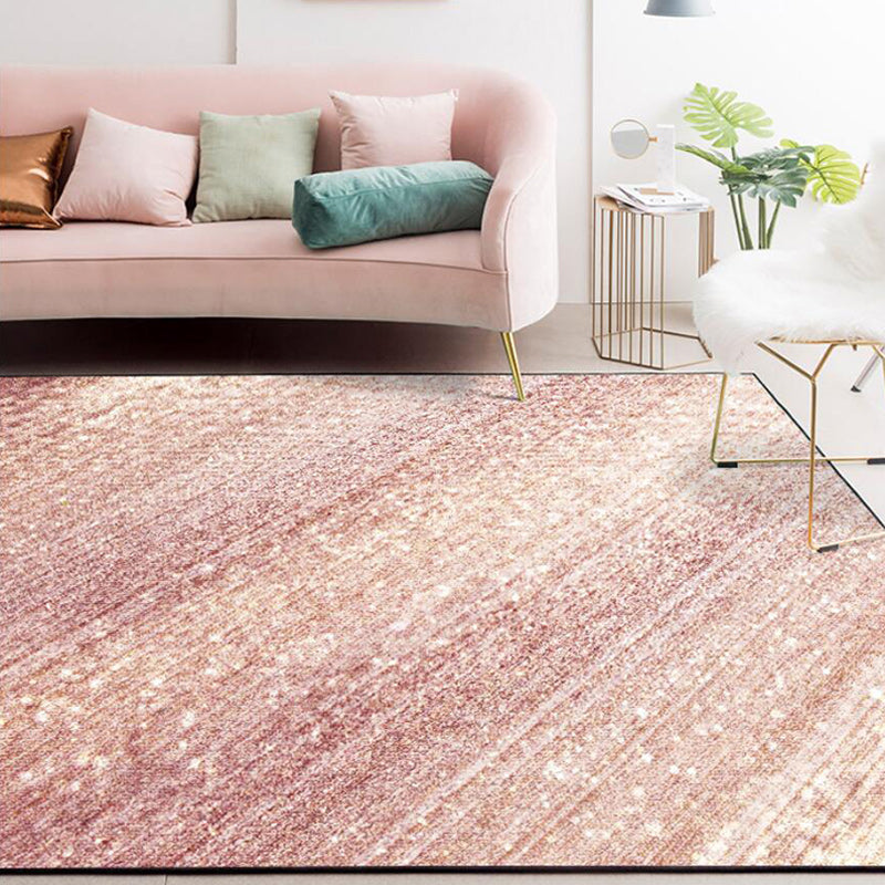 Moderner Wohnzimmerteppich im pink glamour Streifenprint Teppich Polyester rutschfest maschinenwaschbar Teppich