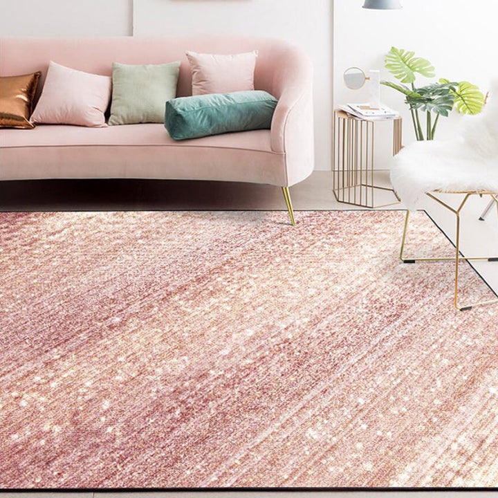 Moderner Wohnzimmerteppich im pink glamour Streifenprint Teppich Polyester rutschfest maschinenwaschbar Teppich