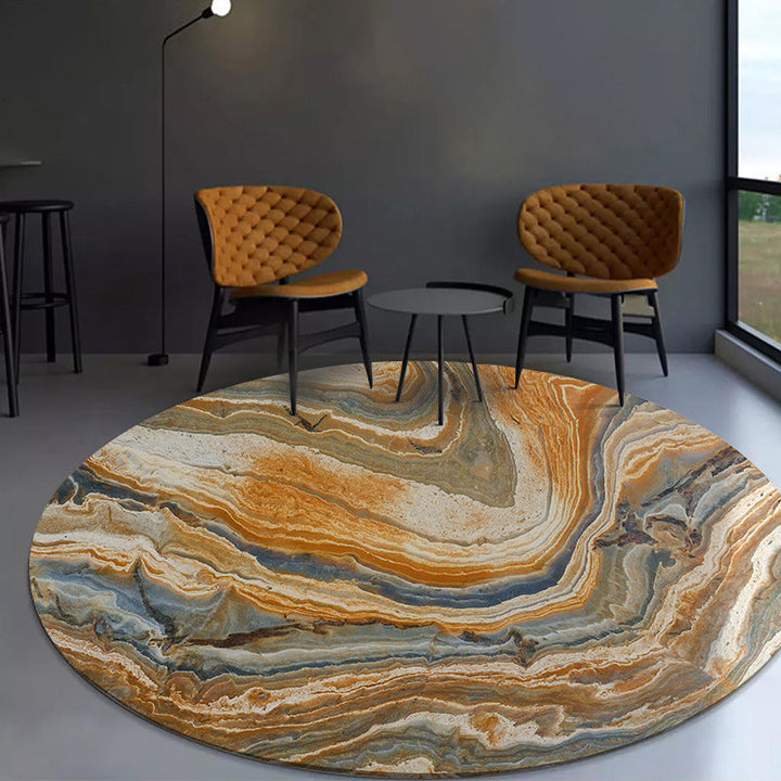 Orange Schlafzimmerteppich Modernes abstraktes Felsenstruktur-Muster Teppich Polyester rutschfester waschbarer Teppich