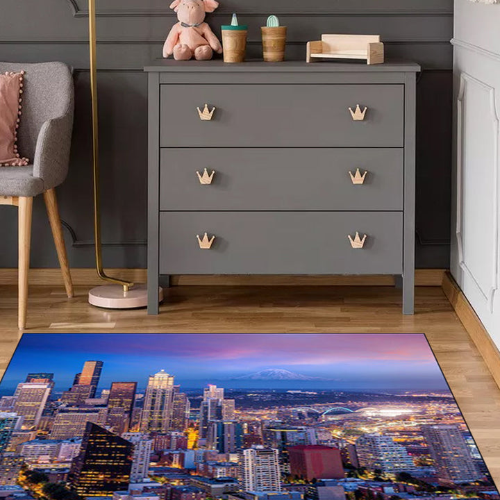 Lila Novelty-Teppich Polyester Geo-Muster Teppich waschbar rutschfeste Unterlage Teppich für Wohnraum