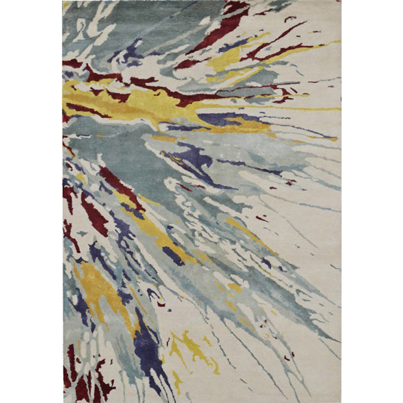Kamel Mehrfarbiger Moderner Teppich Polyester Aquarellmuster Teppich Waschbar Rutschfeste Rückmatte Teppich für das Wohnzimmer