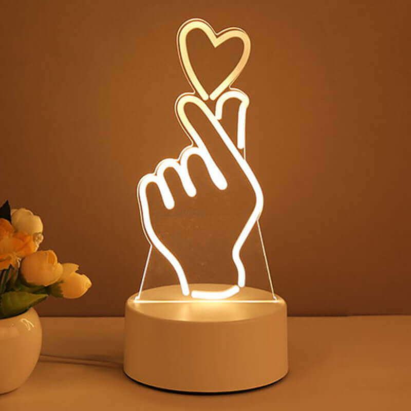 3D Lampe Acryl USB LED Nachtlichter Neonzeichenlampe Weihnachts-Hausdekorationen für Raumschmuck Valentinstagsgeschenke