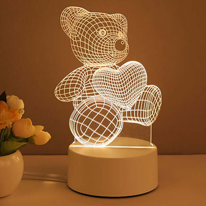 3D Lampe Acryl USB LED Nachtlichter Neonzeichenlampe Weihnachts-Hausdekorationen für Raumschmuck Valentinstagsgeschenke