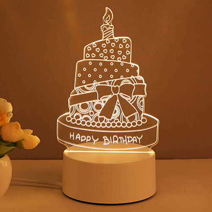 3D Lampe Acryl USB LED Nachtlichter Neonzeichenlampe Weihnachts-Hausdekorationen für Raumschmuck Valentinstagsgeschenke