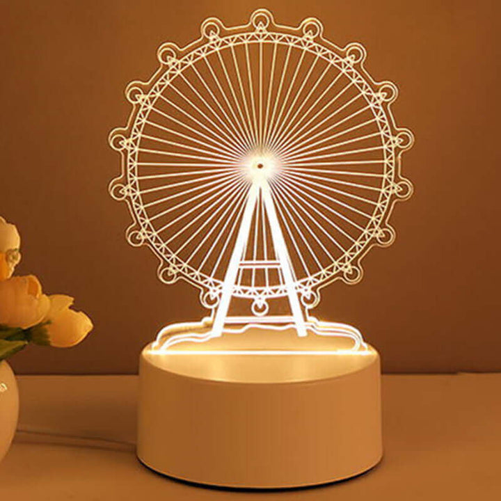3D Lampe Acryl USB LED Nachtlichter Neonzeichenlampe Weihnachts-Hausdekorationen für Raumschmuck Valentinstagsgeschenke