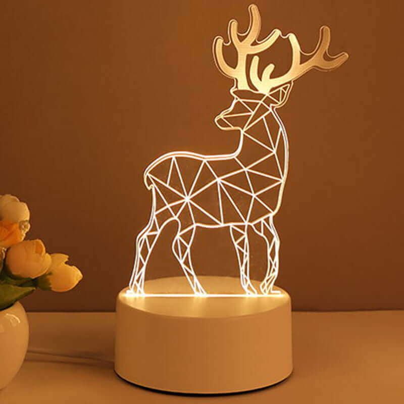 3D Lampe Acryl USB LED Nachtlichter Neonzeichenlampe Weihnachts-Hausdekorationen für Raumschmuck Valentinstagsgeschenke