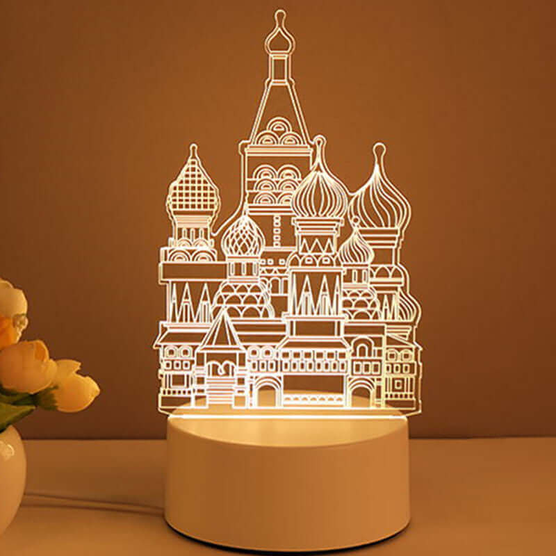 3D Lampe Acryl USB LED Nachtlichter Neonzeichenlampe Weihnachts-Hausdekorationen für Raumschmuck Valentinstagsgeschenke