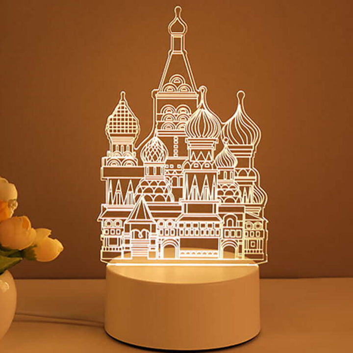 3D Lampe Acryl USB LED Nachtlichter Neonzeichenlampe Weihnachts-Hausdekorationen für Raumschmuck Valentinstagsgeschenke