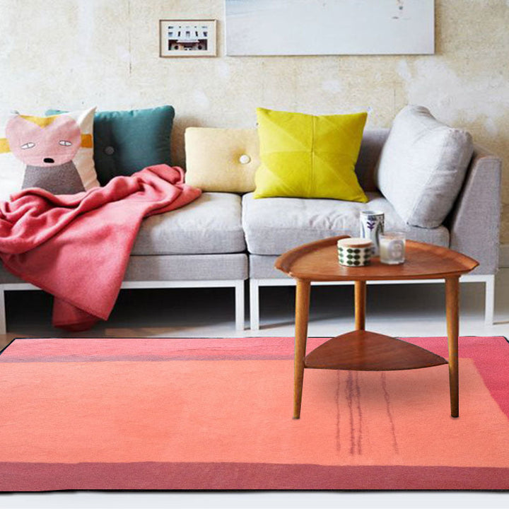 Rot und gelb Schlafzimmerteppich Modernes abstraktes Malmuster Teppich Polyester waschbarer fleckenresistenter Teppich