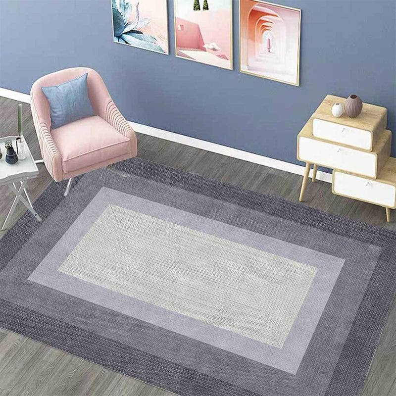 Stilvolles gewebtes Holzmaserungsdesign Teppich Grau Moderner Teppich Polyester Waschbar Rutschfeste Rückseite Teppich für Schlafzimmer