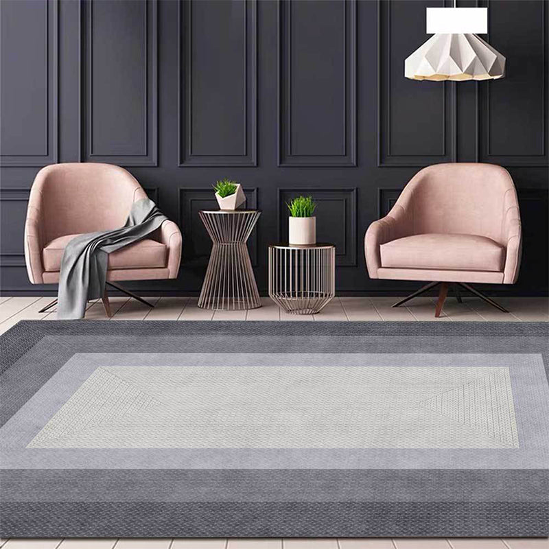 Stilvolles gewebtes Holzmaserungsdesign Teppich Grau Moderner Teppich Polyester Waschbar Rutschfeste Rückseite Teppich für Schlafzimmer