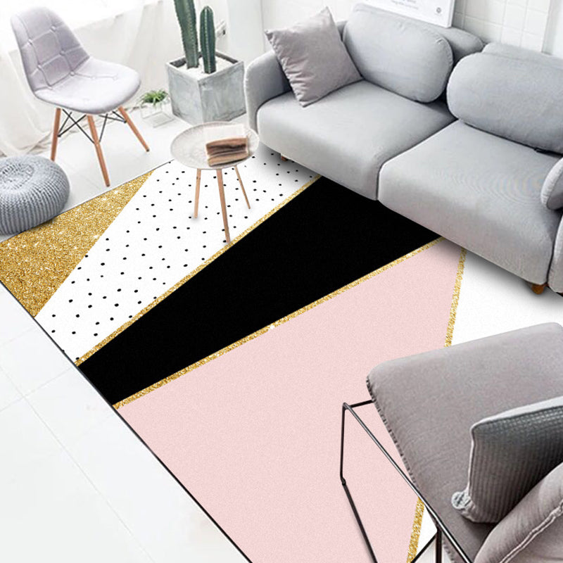 Skandinavischer moderner Teppich bunte Streifen geometrisches Muster Teppich Polyester rutschfester Teppich für die Wohnkultur