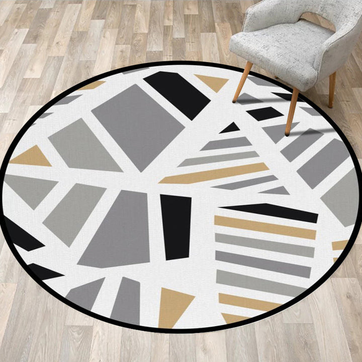 Einfacher moderner Teppich im grauen geometrischen Muster Teppich Polyester haustierfreundlicher Teppich für die Wohnkultur
