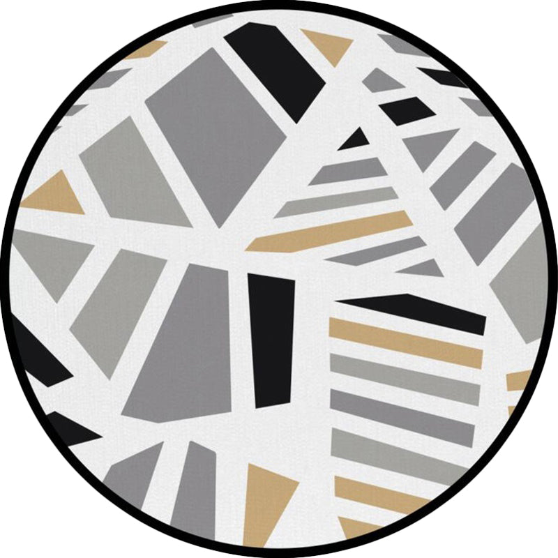 Einfacher moderner Teppich im grauen geometrischen Muster Teppich Polyester haustierfreundlicher Teppich für die Wohnkultur