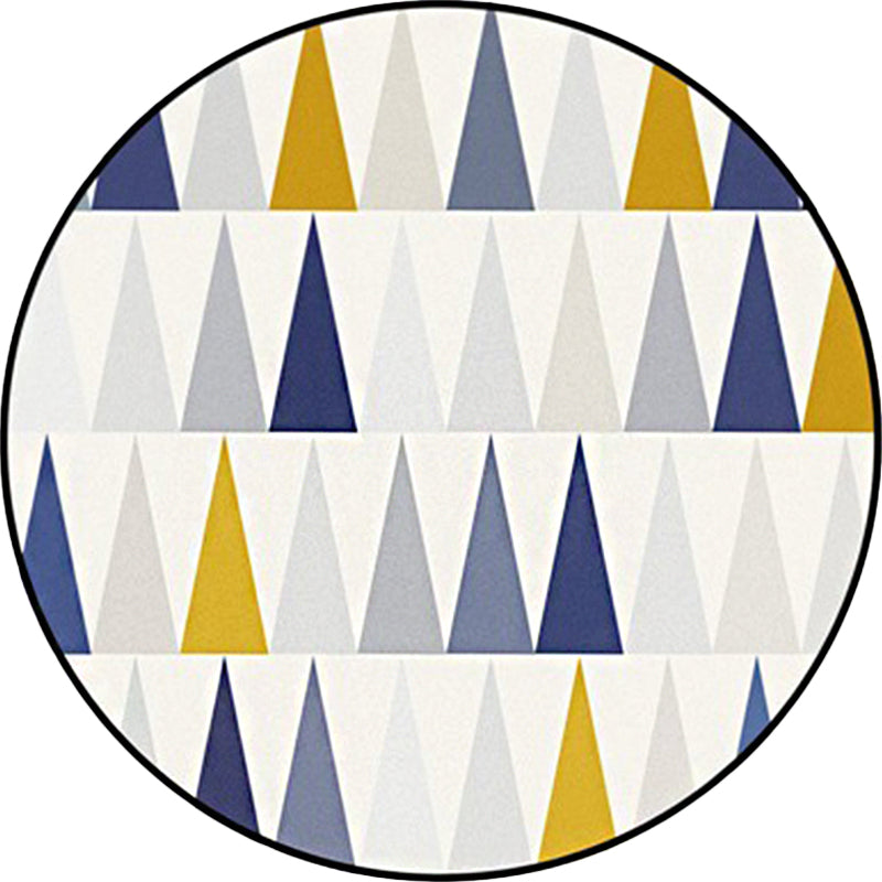 Elfenbein Schlafzimmer Teppich Moderner Geometrischer Dreiecks-Muster Teppich Polyester Rutschfeste Rückseite Teppich