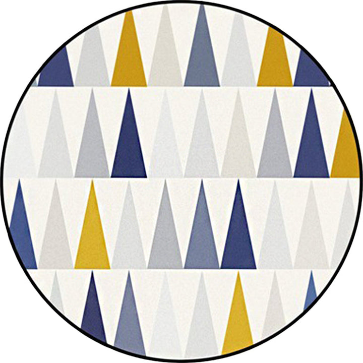 Elfenbein Schlafzimmer Teppich Moderner Geometrischer Dreiecks-Muster Teppich Polyester Rutschfeste Rückseite Teppich