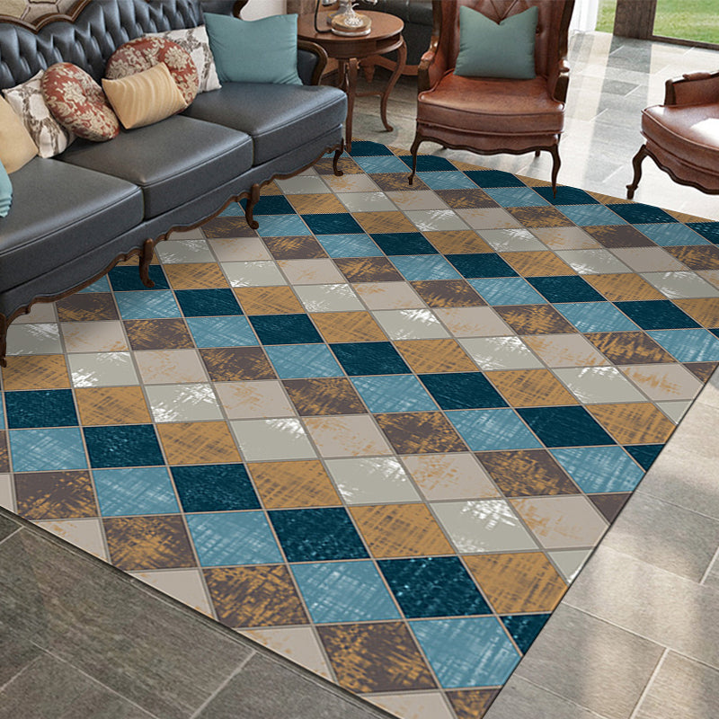 Bunter Schlafzimmer Teppich Moderner Geometrischer Diamant Muster Bereich Teppich Polyester Fleckenresistenter Teppich