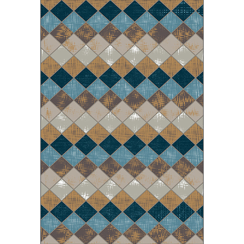 Bunter Schlafzimmer Teppich Moderner Geometrischer Diamant Muster Bereich Teppich Polyester Fleckenresistenter Teppich