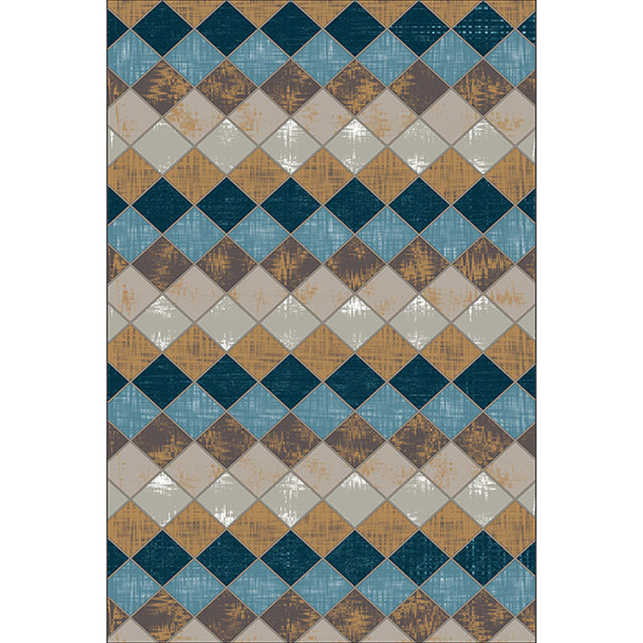 Bunter Schlafzimmer Teppich Moderner Geometrischer Diamant Muster Bereich Teppich Polyester Fleckenresistenter Teppich