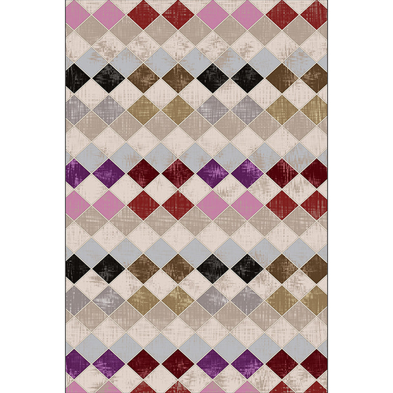 Bunter Schlafzimmer Teppich Moderner Geometrischer Diamant Muster Bereich Teppich Polyester Fleckenresistenter Teppich