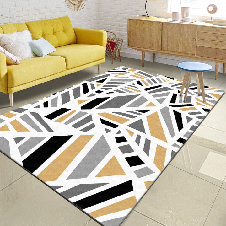 Minimalistischer moderner Teppich in grauer Geometrie unregelmäßige Form Muster Teppich Polyester rutschfeste Unterlage Teppich für Wohnkultur