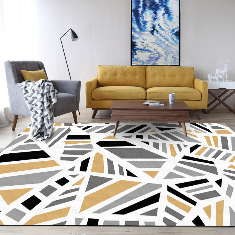 Minimalistischer moderner Teppich in grauer Geometrie unregelmäßige Form Muster Teppich Polyester rutschfeste Unterlage Teppich für Wohnkultur