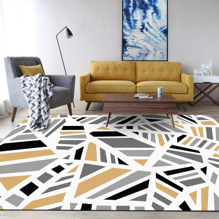 Minimalistischer moderner Teppich in grauer Geometrie unregelmäßige Form Muster Teppich Polyester rutschfeste Unterlage Teppich für Wohnkultur