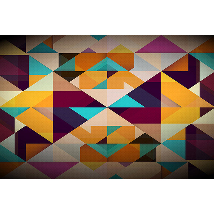 Moderner Wohnzimmerteppich Bunter geometrischer Diamantdruck Teppich Polyester rutschfester waschbarer Teppich