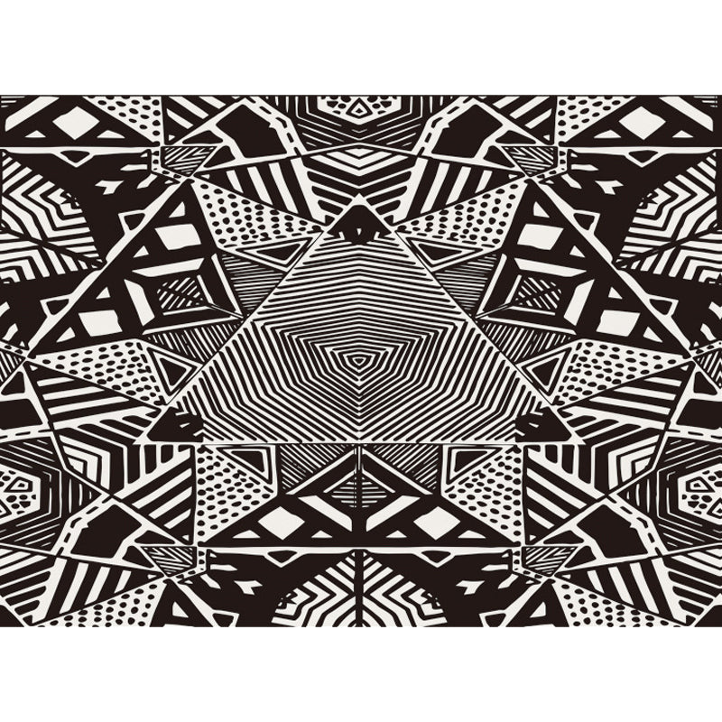 Nordic Modern Teppich mit Schwarz Linien Punktmuster Teppich Polyester Maschinenwaschbar Teppich für Wohnkultur