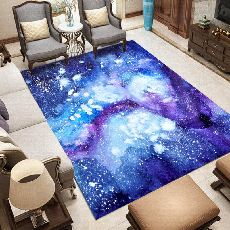 Nordic Modern Teppich in Grau und Lila Abstract Splash Muster Teppich Polyester Waschbar Teppich für Wohnkultur