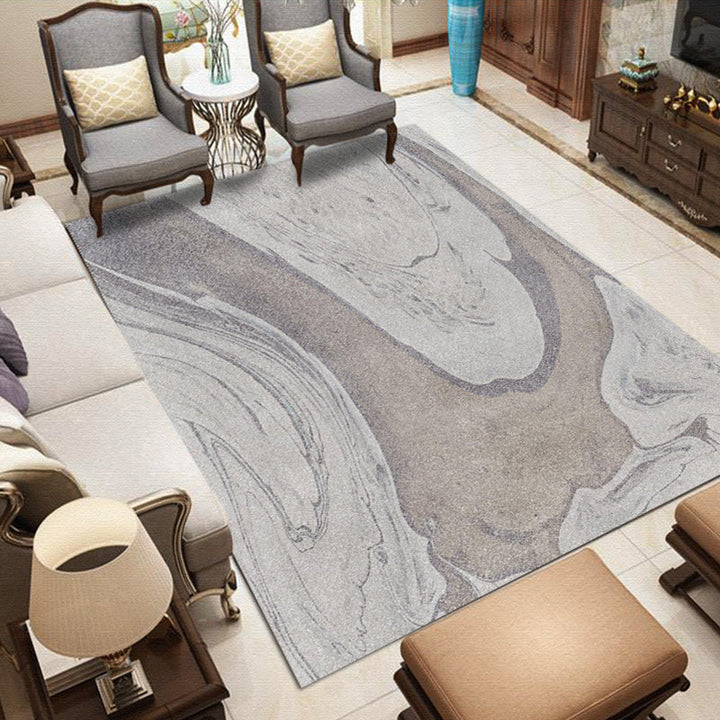 Nordic Modern Teppich in Grau und Lila Abstract Splash Muster Teppich Polyester Waschbar Teppich für Wohnkultur