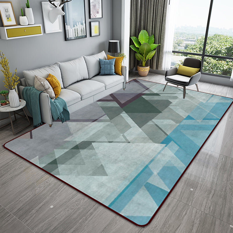 Minimalistischer moderner Teppich in grauem Farbblock-Dreiecksmuster Teppich aus Polyester tierfreundlicher Teppich für die Wohnzimmerdekoration
